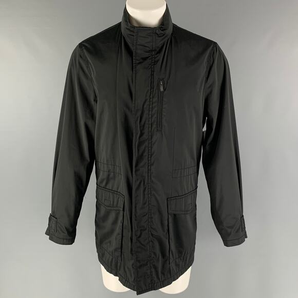 ARMANI COLLEZIONI Size 40 Black Polyester Windbreaker Jacket - Picture 1 of 6